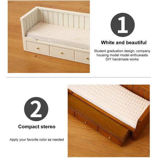 Miniatur-Einzelbett für Puppen 0,05 Puppenhausmöbel Retro Holz