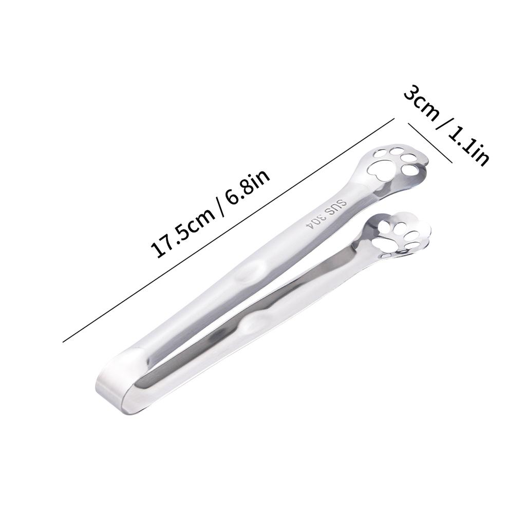 Multipurpose Ice Tongs 304 Stainless Steel Ice Cube Clip Thickened Non-slip Square Sugar Clamp Kitchen Bar Utensils