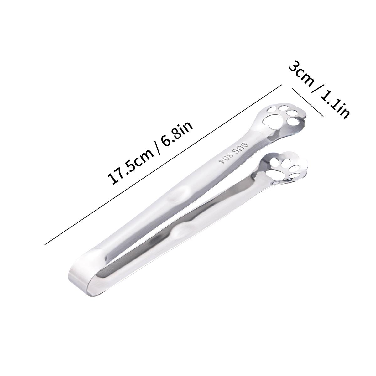 

WORTHBUY Non-slip Cat Paw Shape Ice Tongs 304 Stainless Steel Kitchen Tongs BBQ Food Clip Cube Sugar Clamp Kitchen Gadgets