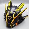 Cyberpunk Led Mask, Halloween Cosplay Costume Black Full Face Mask, Futuristic Techwear Helmet LED Light, Punk Knight