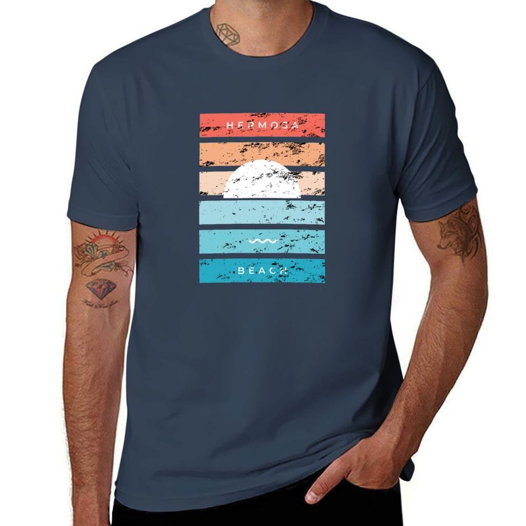 Hermosa beach california los angeles Retro Vintage T-Shirt man t shirt summer t shirts for man cotton funny T-Shirt