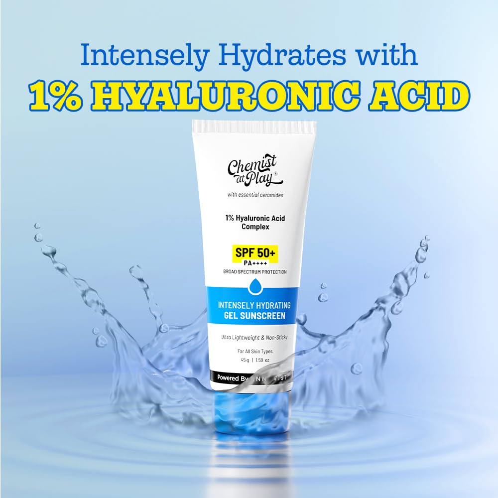 Chemist At Play Intensely Hydrating Gel Sunscreen SPF 50+ PA++++ 45gm Ultra-Lightweight Non-Sticky