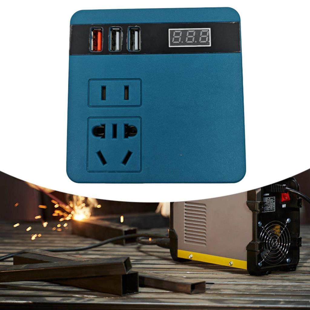 Power Inverter with USB Ports Sturdy Converter for Travel Outdoor Work Dark Blue