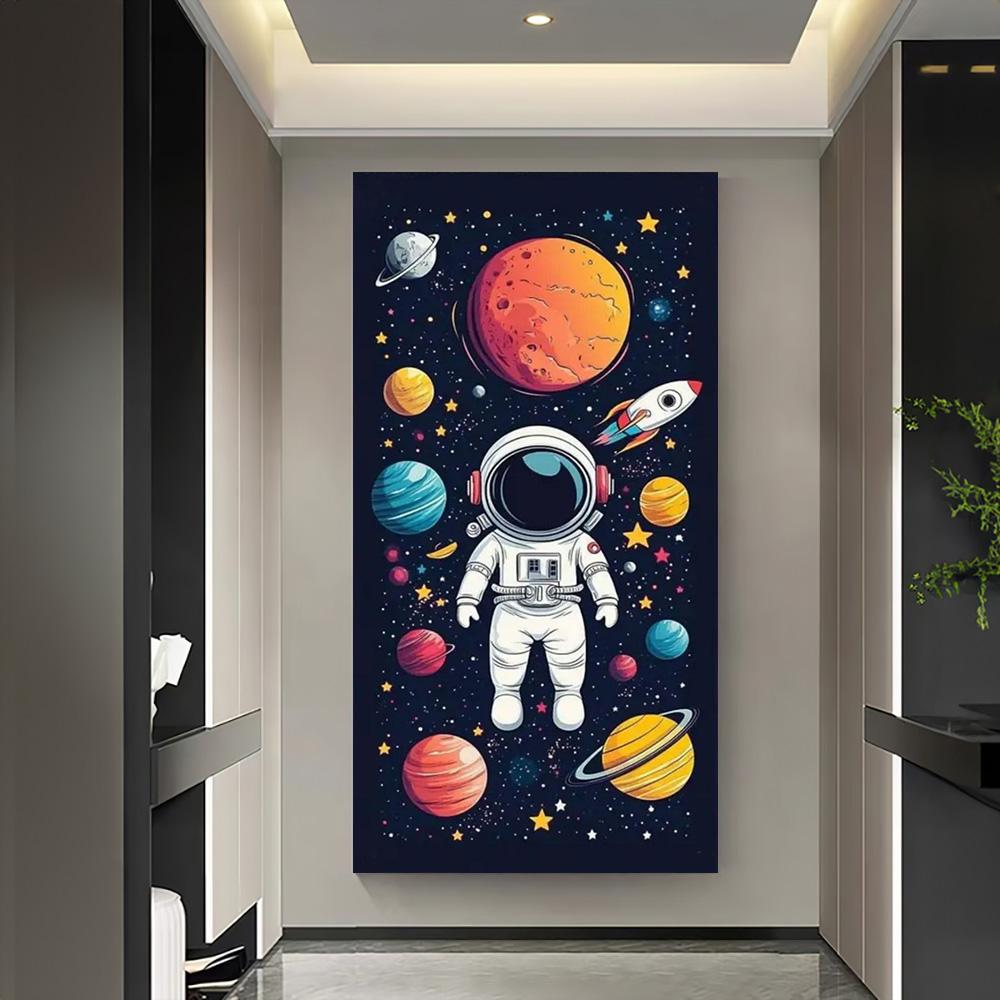 Fantasy Space Astronaut Rocket Kids Birthday Party Decorations Background Supplies Cartoon Cosmic Planet Photography Backdrop