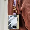 Luxury Plating Leather Strap Case for Samsung Galaxy Z Flip 7 6 Back Screen Glass Ring Holder Hard Cover for Galaxy Z Flip7 Case
