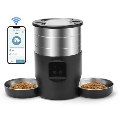 Distributeur de nourriture automatique pour animaux de compagnie chats et chiens de grande capacité 4,5 L, distributeur de nourriture intelligent, gamelle pour animaux de compagnie en acier inoxydable