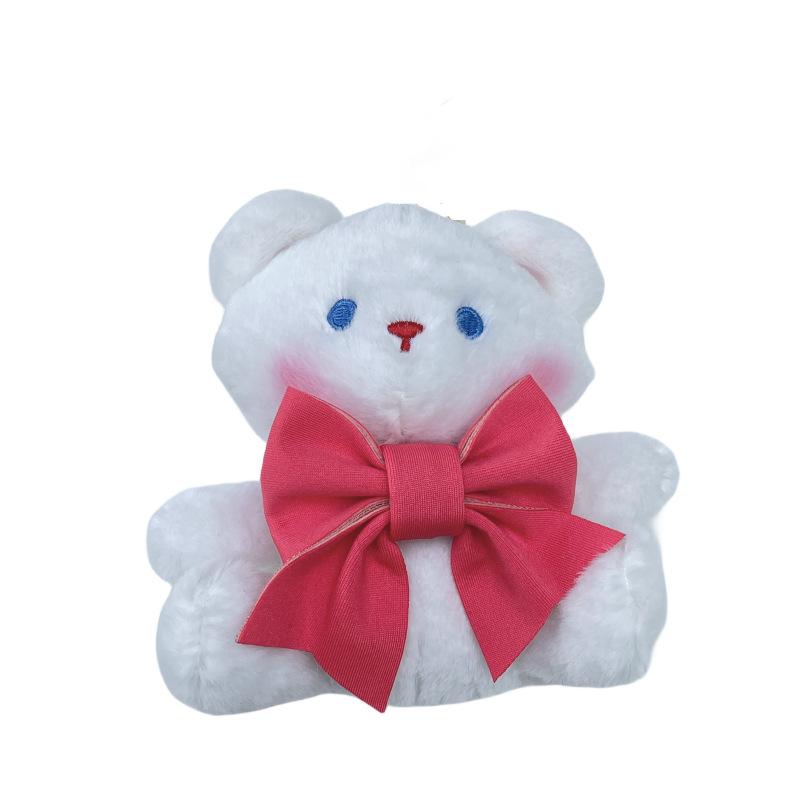 Cute Bow Bear and Rabbit Doll Pendant Cartoon Plush Toy Bag Keychain Doll