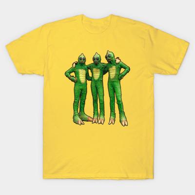 Asian Size Men Print T-shirt Sleestak Buddies No-Cut Heat Transfer Print Cotton Tshirt