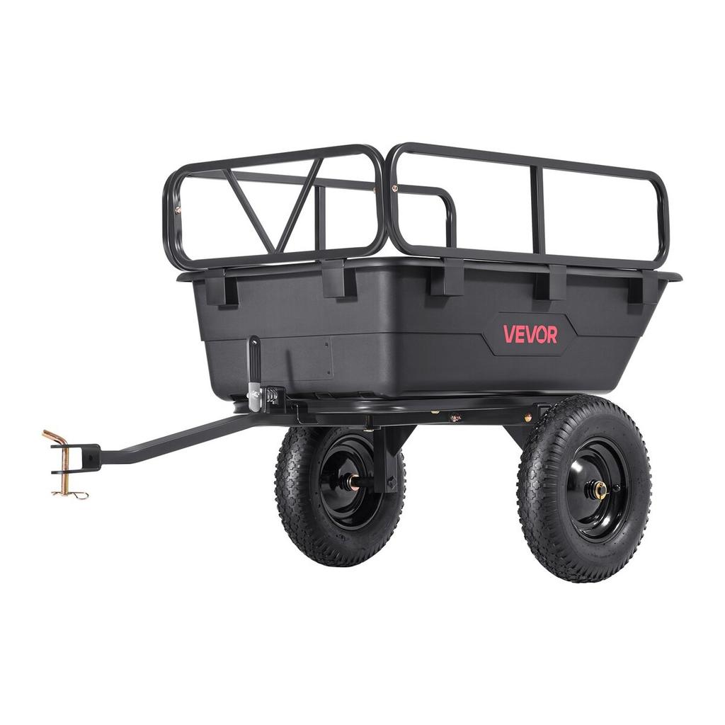 Dump Trailer 500 lbs 10 Cu. Ft Tow Behind Plastic Garden ATV Trailer Cart