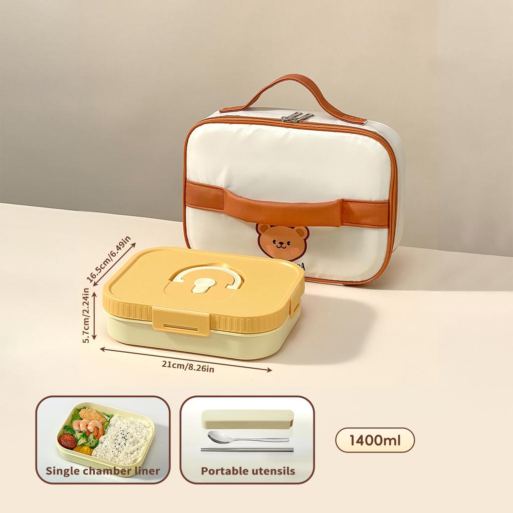 WORTHBUY Large Capacity Plastic Divided Bento Lunch Box Microwave Portable Leak-proof Cold And Hot Food Container For Student
