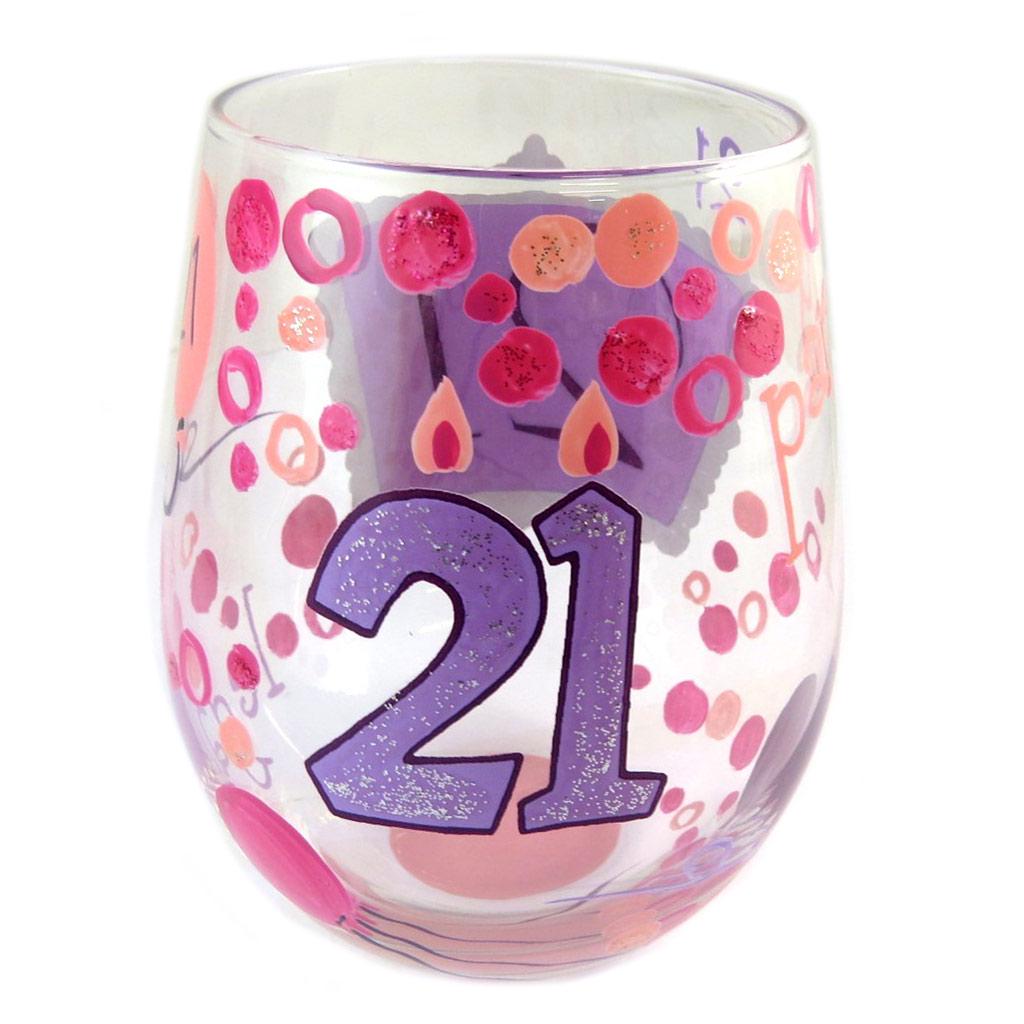 Les Trésors De Lily [P1363] - Designer-Weinglas '21' rosa (Stielloses Weinglas) - 10 cm