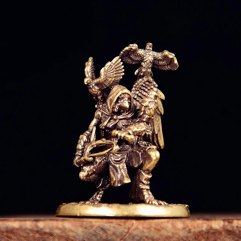 white Brass Hunter Warror Small Statue Desktop Ornaments Home Decorations Crafts Animal Figurines Miniatures Accessories