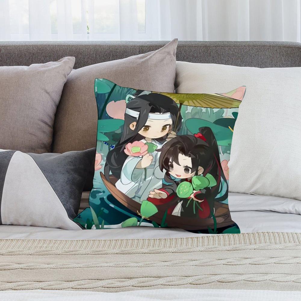 M-Mo D-Dao Z-Zu S-Shi Pillow Case Plush Fabric Soft Double Sided Print Sofa Cushion Cover Throw Pillow Covers