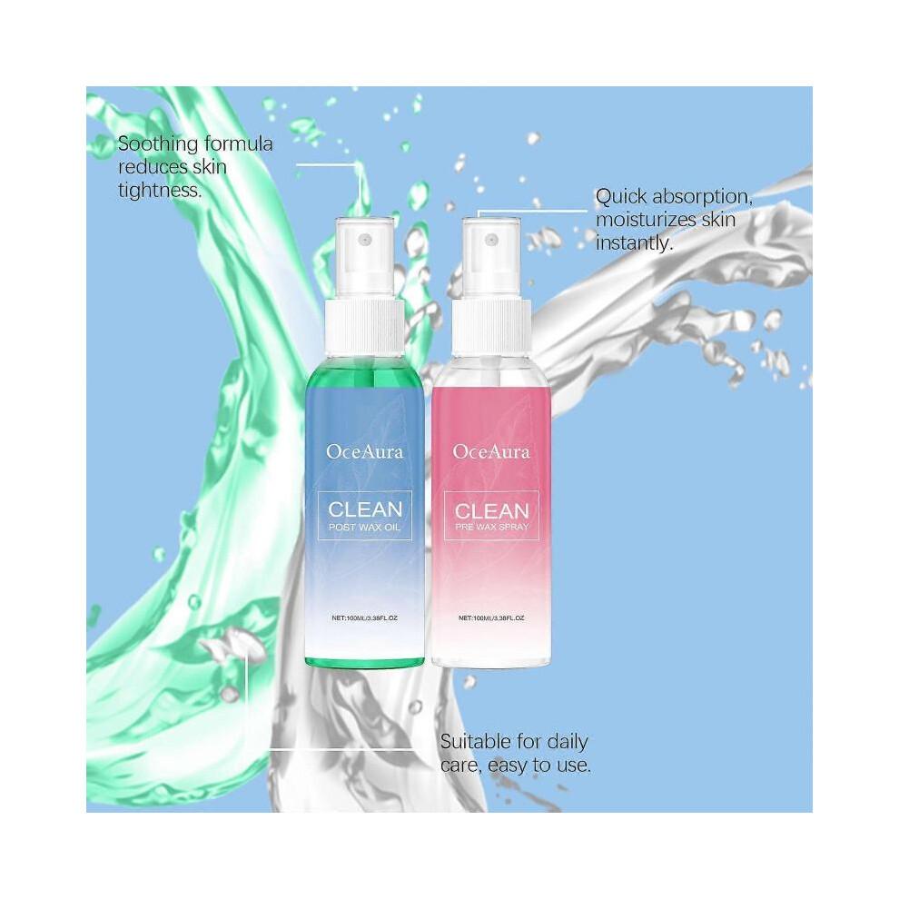 OceAura Before and After Hair Removal Treatment Spray Gentle Moisturizing Skin Hair Cleansing Moisturizing Treatment Spray