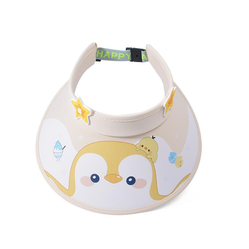 Niedlicher Kinder-Sonnenhut mit breiter Krempe und Pinguin-Cartoon für Jungen und Mädchen im Sommer