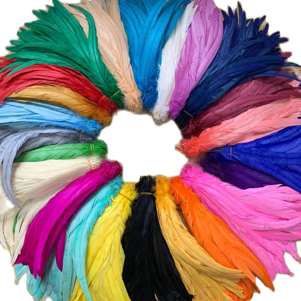 Natural Rooster Tail Feathers, Mint Green Plumes, Diy Cock Clothing, Jewelry Accessories, Party, Whole, 25-45cm,10-18in