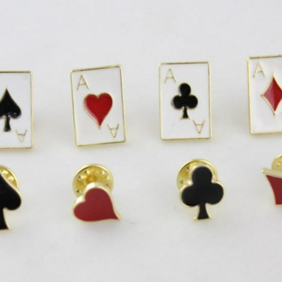 Japonská Harajuku Pokerová Kovová Sada Broží: Osmidílný sada odznaků na límec a klopu