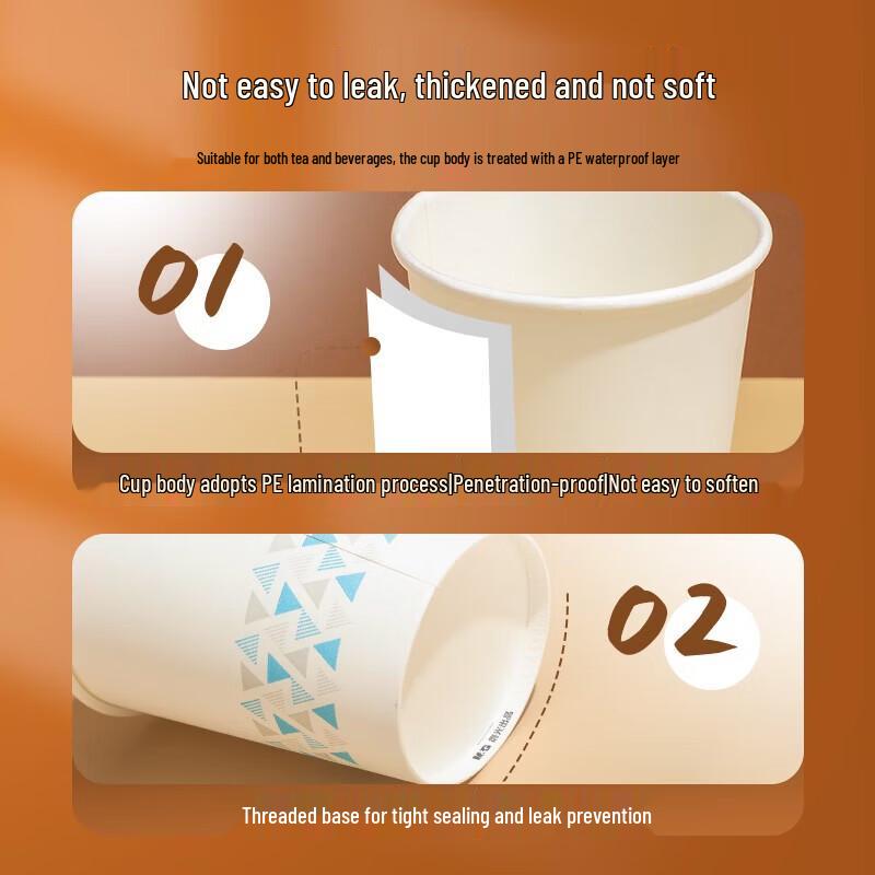M&G 250ml Disposable Paper Cups, 100 Count