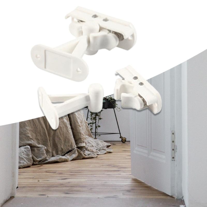 Door Retainer Set, T Shape Door Stop Retaining Catch Holder Set White Nylon for Campers RVs Motorhomes Caravans