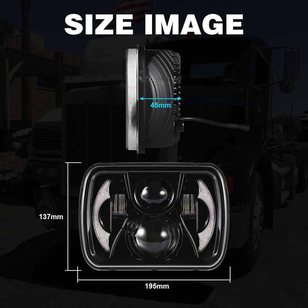 7 zoll LED Scheinwerfer 7x6 5x7 zoll Auto Scheinwerfer mit HighLow Strahl DRL Blinker IP67 Wasserdicht