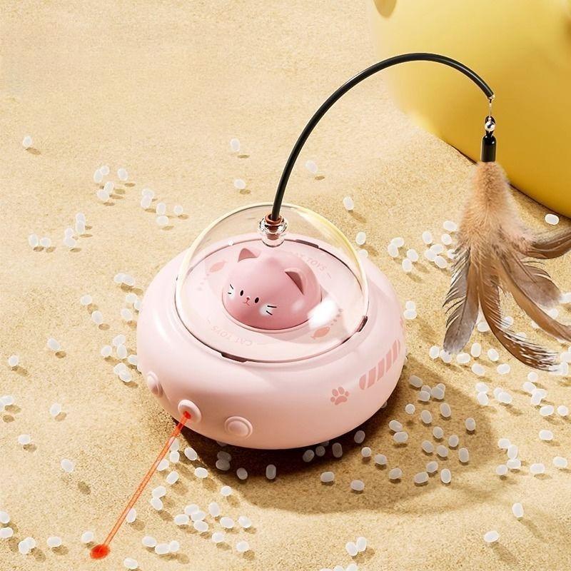 

Intelligent Teaser Cat Toy Electric Cat Teaser Stick with Bell Training Pet Toys Interactive Pet Automatic Accessories for Dog рожевий