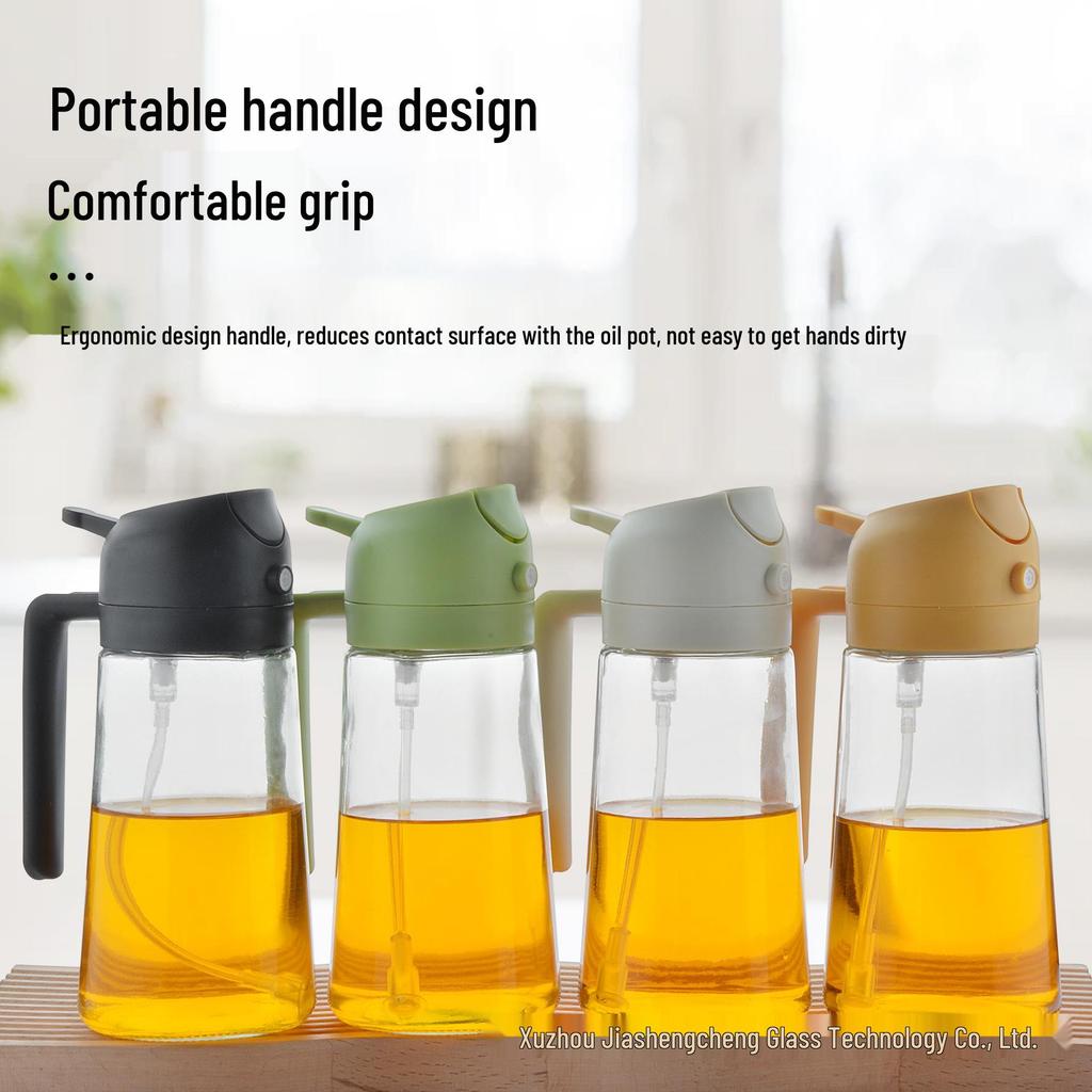 Large Capacity Leak-Proof Oil Spray & Pour Pot with Cover and Handle