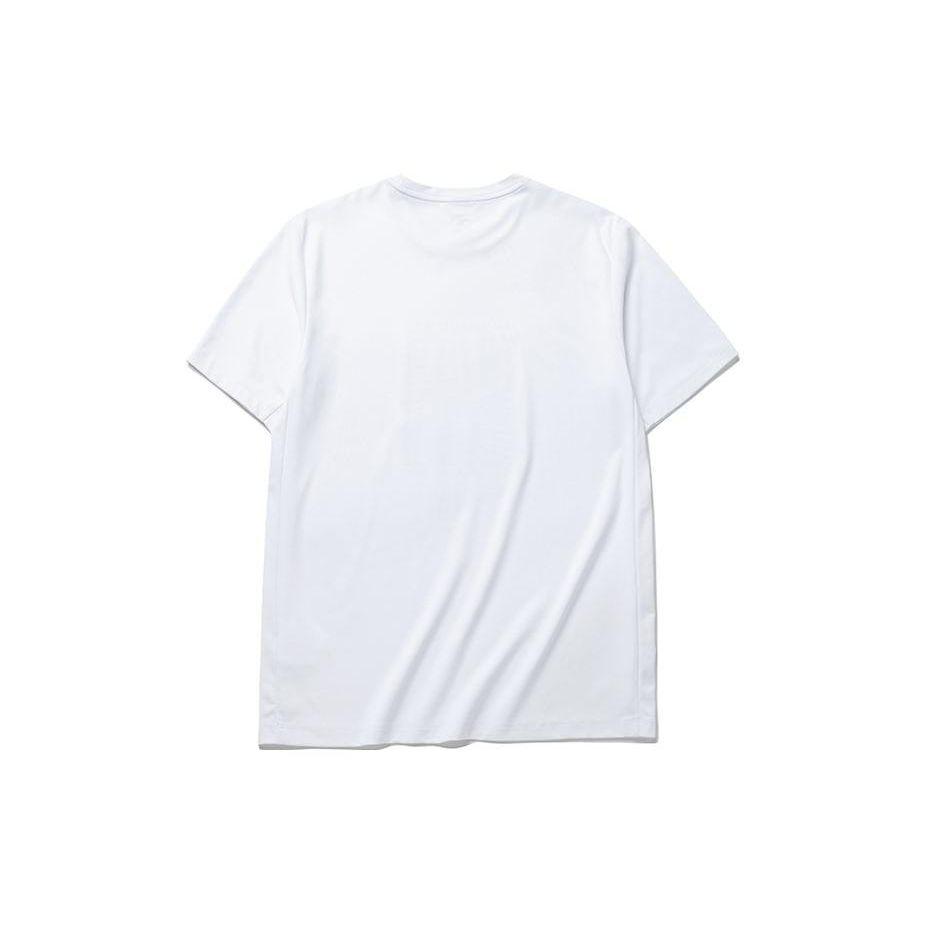 Anta Running Series Printed Letter Crew Neck Pullover Short Sleeve T-Shirt Men Tops Pure-White 152217104-2