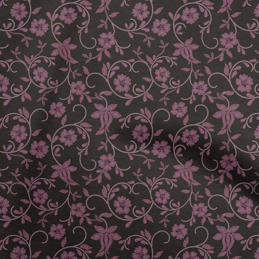 oneOone Cotton Flex Gray Fabric Dotted Floral Diy Clothing Quilting Fabric Print Fabric By Yard 40 Inch