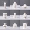 White Ceramic Mini Vase, Chinese Minimalist Desktop Hydroponic Pot for Dried Flowers, Aesthetic