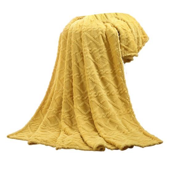 AC Blanket Ultra-Soft Single-layer Plush Comfort Pure Color Jacquard Woven Rhombus Pattern
