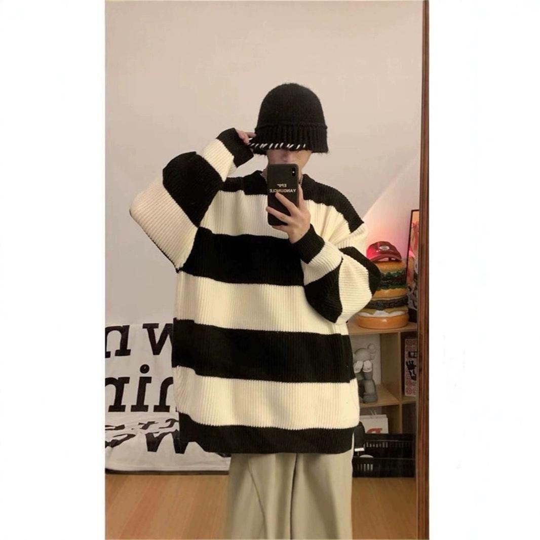 

Men s Retro Striped Knit Sweater - Autumn/Winter Trend Double Extra Large