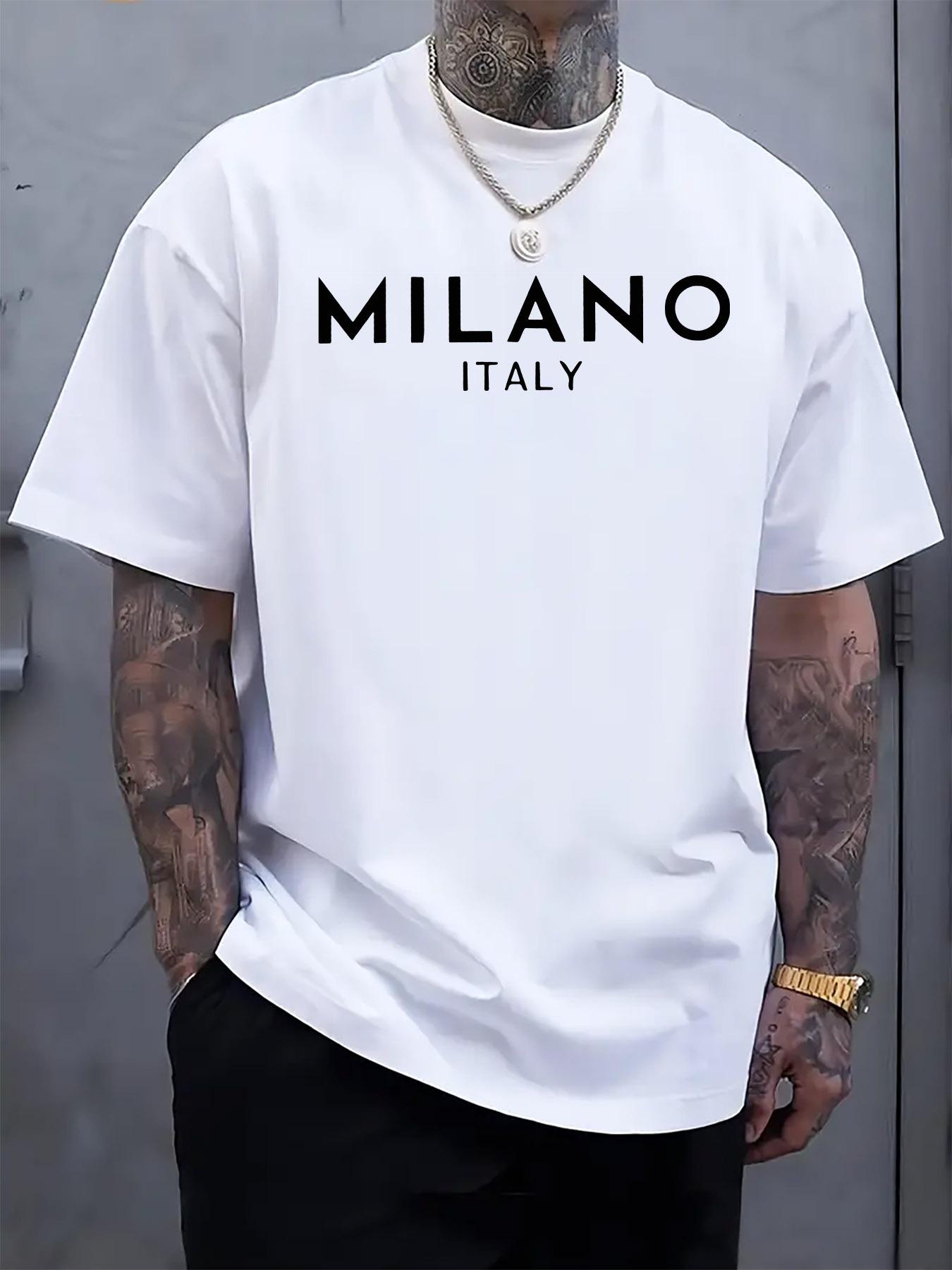 Milano Italy Graphic Print Tshirt - Light Grey Casual Sho... XXXXL