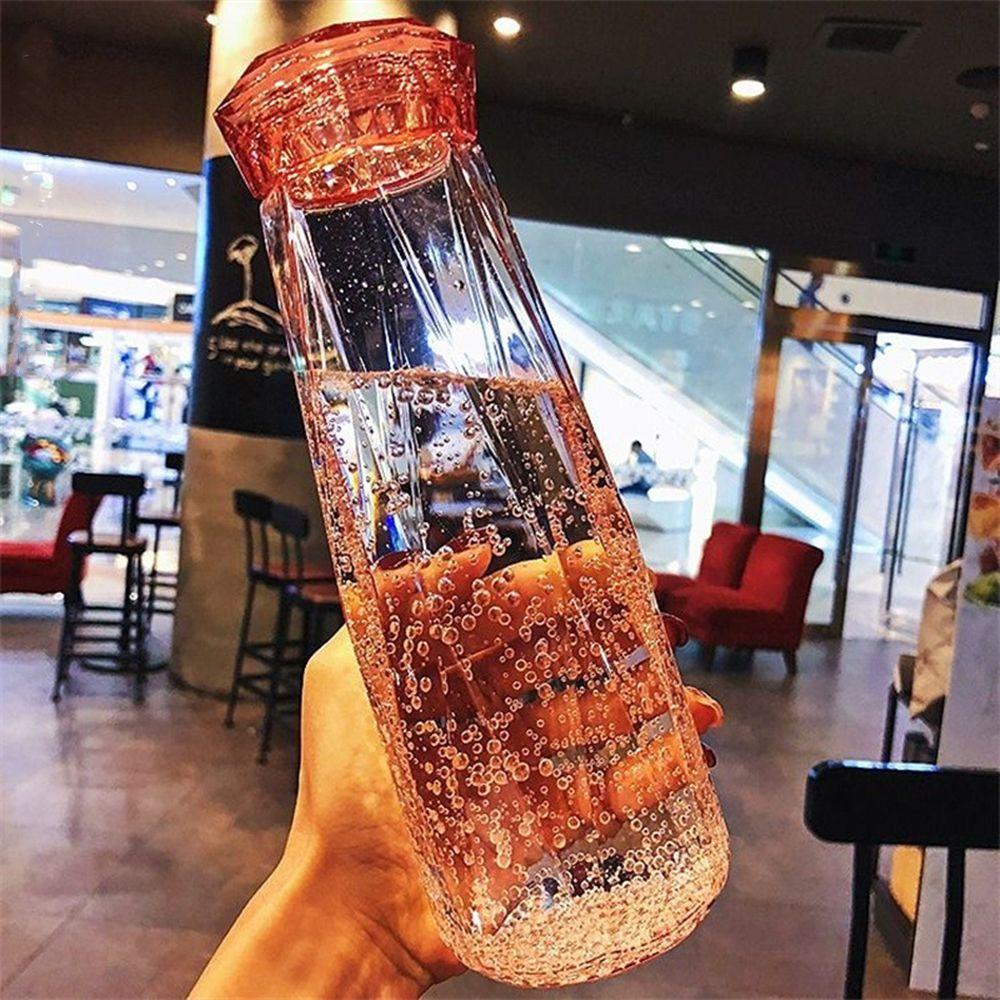Presente Cristal Criativo Diamante Garrafa de Vidro Garrafa de Água Colorida