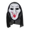 Soft Plastic Horror Masque Halloween Ghost Full Face Masque, Screaming with Realistic Fanged Skull Prop Hood, Scary Costume Accessory for Cosplay