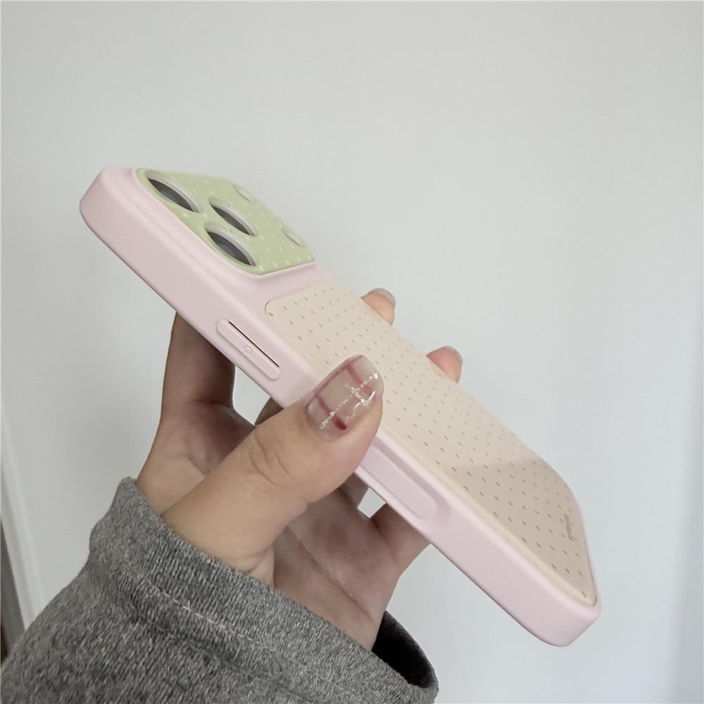 Korean Style Pink Polka Dot iPhone Case for 16 Pro Max/15/14/13