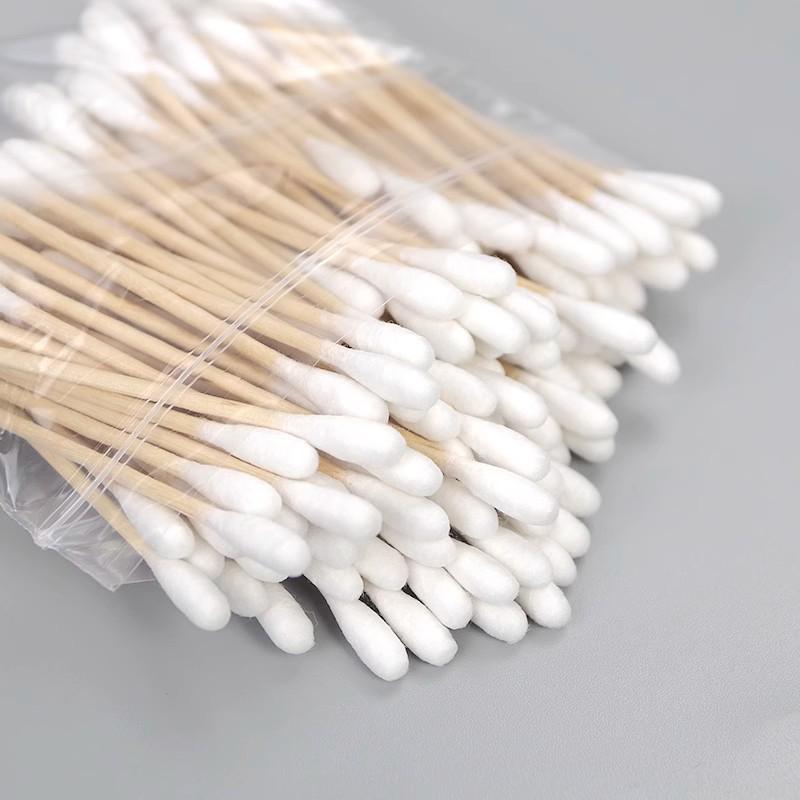Bambusové vatové tyčinky s dvojím koncem: Multifunkční jednorázové odličovací a čisticí tyčinky do uší