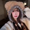 Ear Protection Bear Ear Plush Hat Fluffy Beanies Cap Leisure Winter Warm Hat  Winter/Autumn