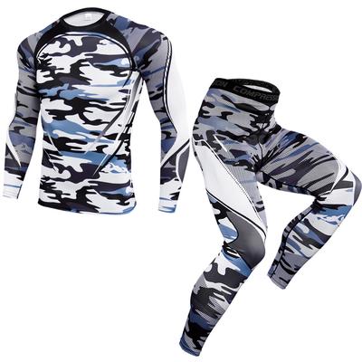 New Outdoor Fitness Sports Suit Men's Quick-drying Pants Running Fitness Clothes Two-piece Suit