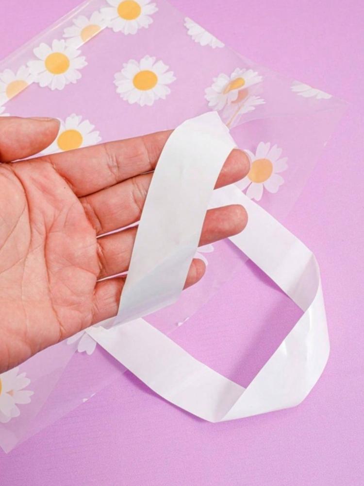 10pcs plastic bags, small daisy gift bags, cosmetic bags, clothing packaging bags, small daisy tote bags