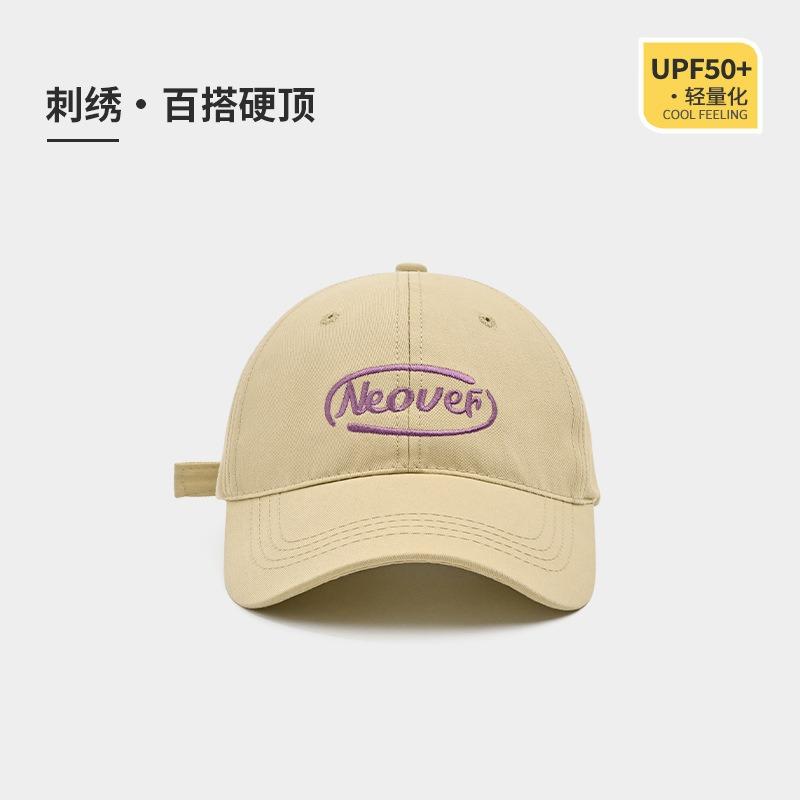 Hat Female peaked cap Deepened and widened face Small soft top baseball cap Men's versatile letter embroidered sun hat