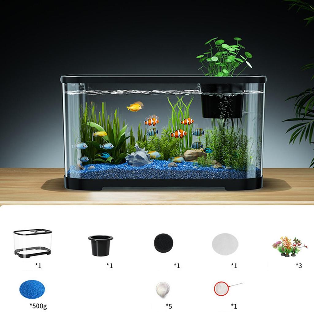 Aquarium Fish Tank Fish Tank Kit Aquatic Set With Accessories Room Desktop Decor For Beginners Guppy Jellyfish Shrimp Betta