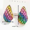 New Trendy Crystal Chunky Waterdrop Hoop Earrings Dupes for Women Chunky Colorful Dome Teardrop Stud Earrings Jewelry Gifts