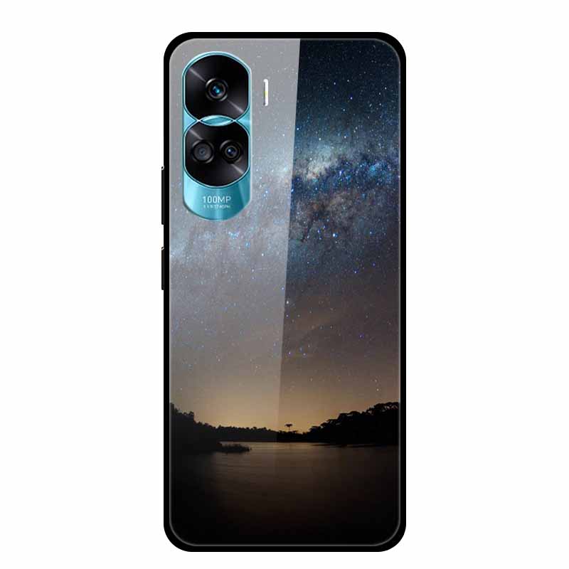 For Honor 90 Lite Case Honor90 Pro 5G Wolf Cats Tempered Glass Hard Covers for HuaWei HONOR 90 Pro 90Lite Protective Luxury Capa