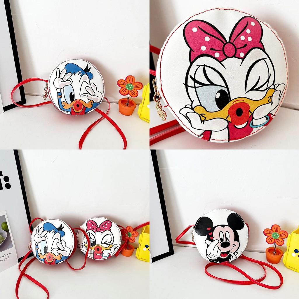 Adorable Korean Style Kids Round Shoulder Bag Lightweight Cartoon Animal Design For Boys And Girls