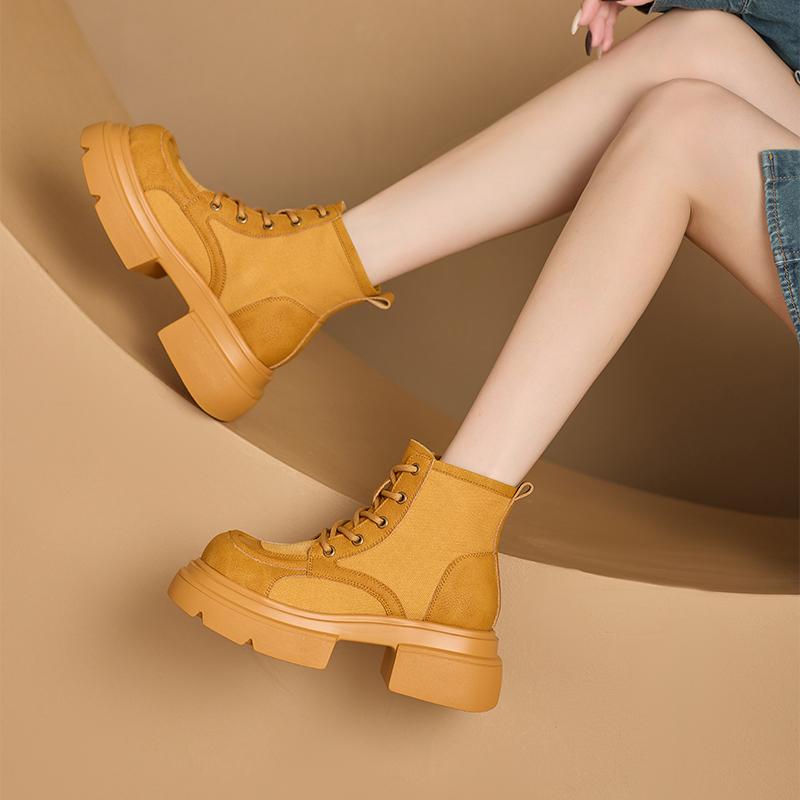 Women's Ankle Boots and Short Boots Lace-up Breathable Casual Women Boots  Motorcycle Boots Female for Spring and Autumn
