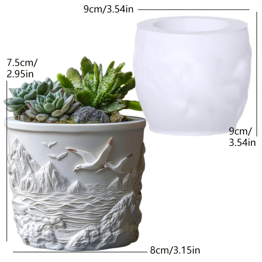 Yak Succulent Plant Flower Pot Resin Silicone Mold Sitting Cute Cow Storage Box Concrete Mould Cow Yak Candle Cup Gypsum Molds