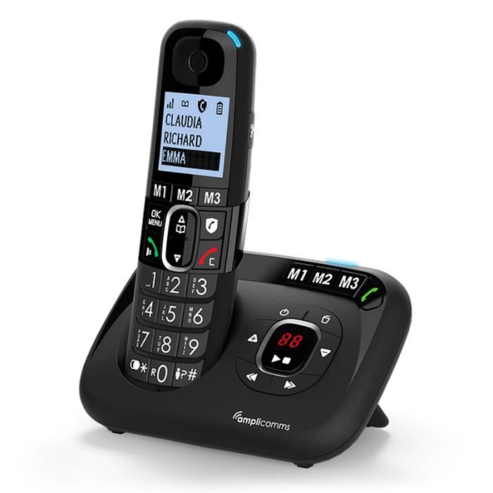Téléphone sans fil senior avec répondeur Amplicomms Bigtel 1580