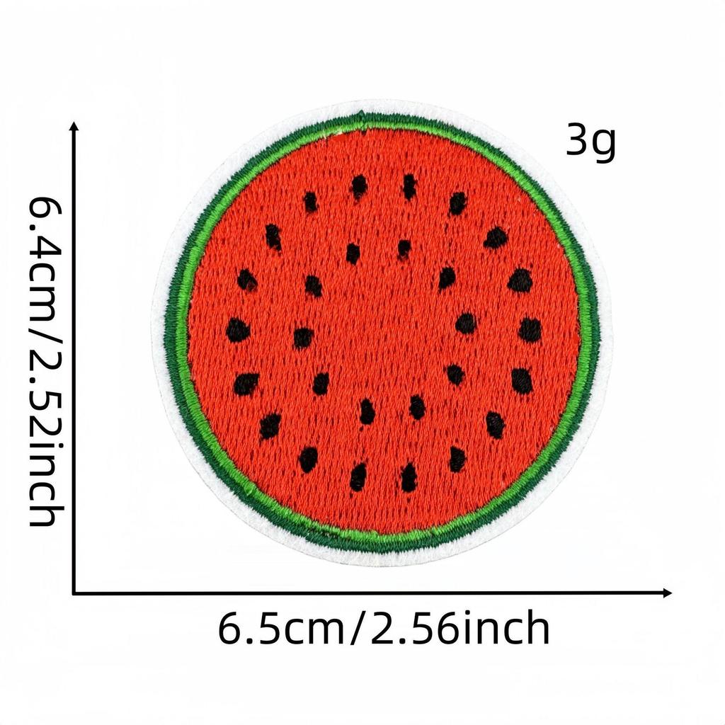 Cartoon Watermelon Embroidered Patch for Clothing & Bags - Heat Adhesive