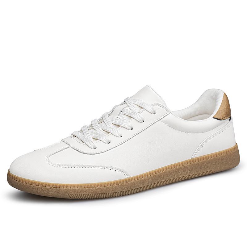 Men s Genuine Leather White Cross-Strap Casual Shoes with Soft Soles 46 белый