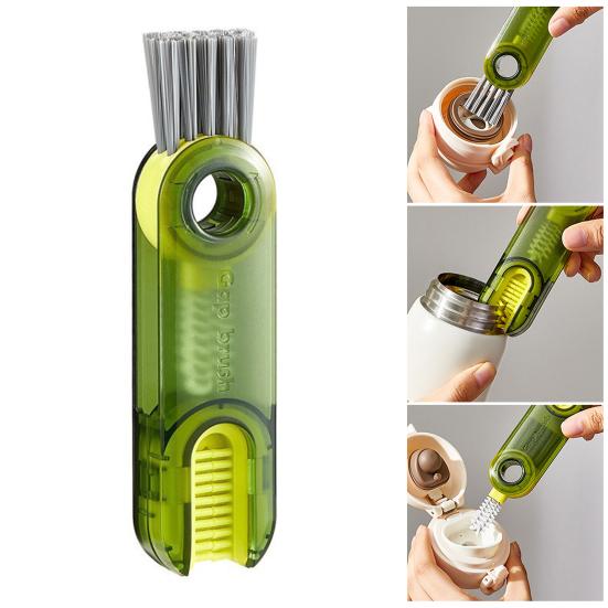 Cup Brush Soft Food-Grade Bristles Extended Non-Slip Handle 3 in 1 Cleaning Brush Cups Glasses Baby Bottles Cleaning Tool